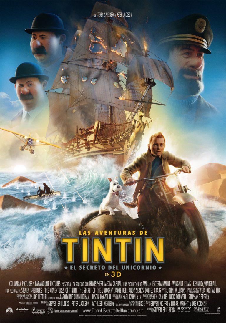 LAS AVENTURAS DE TINTIN: EL SECRETO DEL UNICORNIO. Tráiler y Cartel definitivo de la pelicula de Steven Spielberg y Peter Jackson
