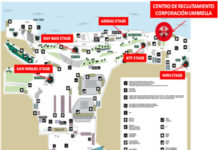 El centro móvil de reclutamiento Umbrella de «RESIDENT EVIL» visita Barcelona Primavera sound. Mapa centro de reclutamiento Resident Evil