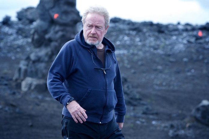Ridley Scott en el rodaje de Prometheus.