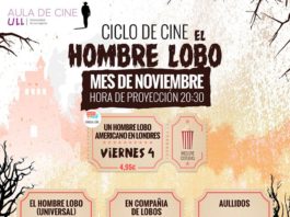 Ciclo de cine de hombres lobo en las Charlas de Cine de Multicines Tenerife Charlas de cine. Ciclo Hombre lobo.