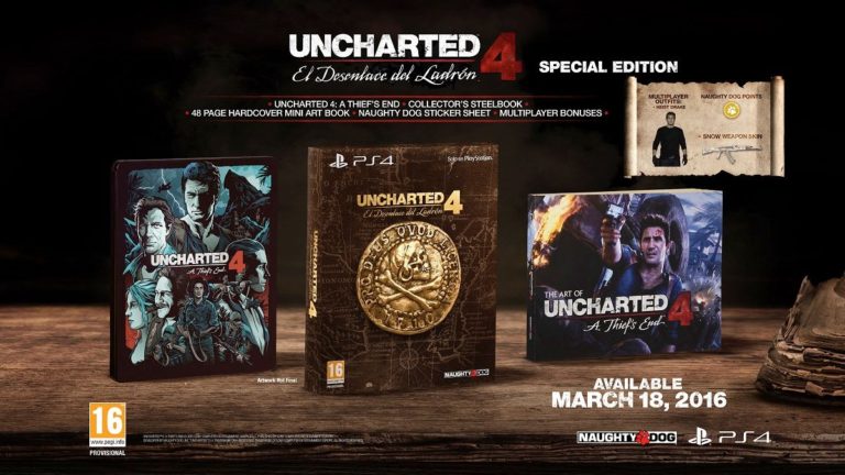 UNCHARTED 4: EL DESENLACE DEL LADRÓN, a la venta el 18 de marzo de 2016