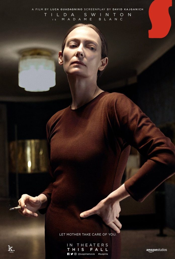 Tilda Swinton en el cartel de presentación de su personaje en 'Suspiria'.