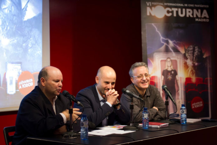 nocturna De izquierda a derecha, el productor del Festival, José Luis Alemán, en el centro el director, Sergio Molina y a continuación el coordinador de actividades paralelas, Antonio Busquets.