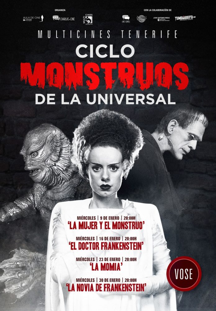 Póster ciclo 'Monstruos de la Universal' del Aula de Cine de la ULL.