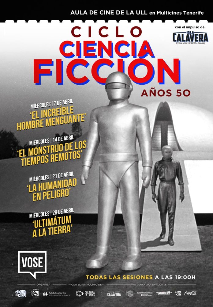 Cartel ciclo Ciencia Ficción de los años 50 del Aula de Cine de la ULL.