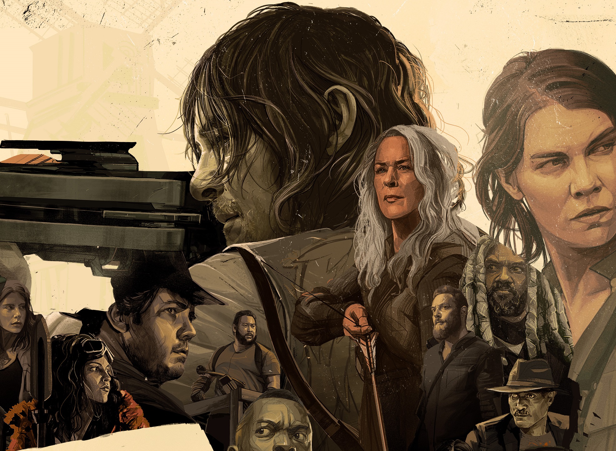 Detalle del póster ilustrado de The Walking Dead, T11b.