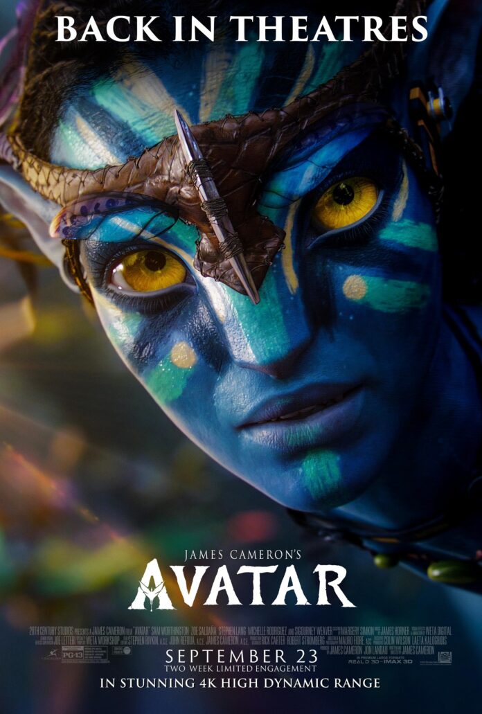 Avatar. Póster del relanzamiento de la película de 2009.