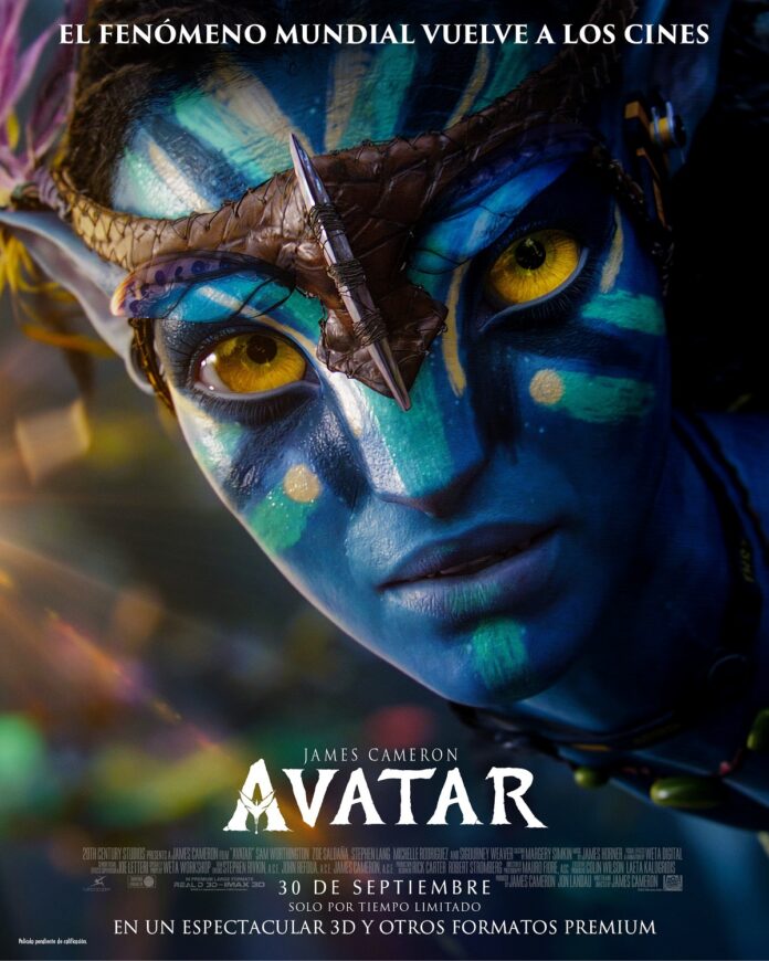 Póster del reestreno de Avatar, de James Cameron.