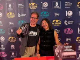 Las aventuras de un cinéfilo calavera en el corazón del FIC GÁLDAR 2022 Manuel García de Mesa y Natt Monroy, Premio Isla Calavera al mejor cortometraje de terror.