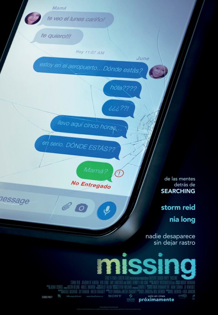 Cartel final de Missing. Sony Pictures Entertainment Iberia