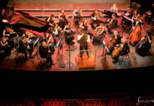 FIMUCITÉ continúa en La Laguna con tributos a Angelo Baladamenti y a la música de videojuegos "Kilar-Glass-Navarro" concierto inaugural de Fimucité 16. Teatro Leal © Aarón S. Ramos/Fimucité