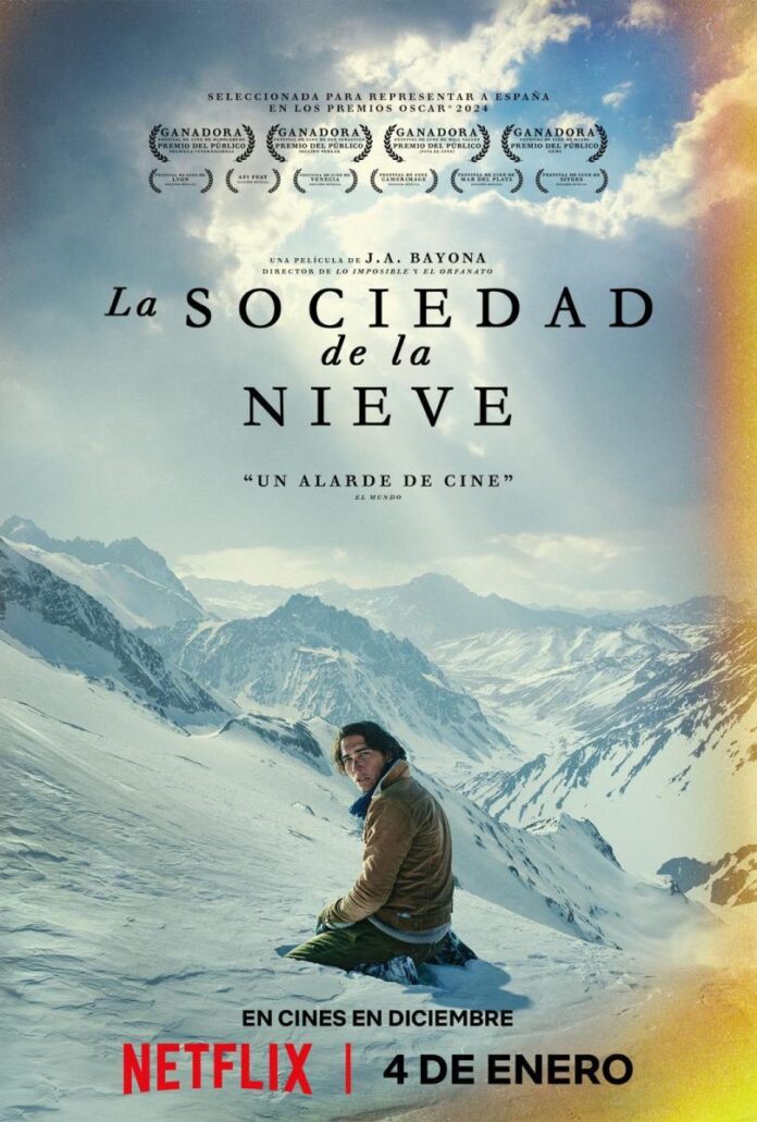 Cartel de La sociedad de la nieve, de J. A. Bayona. (c) Netflix