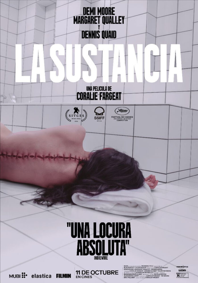 Póster de La sustancia, de Coralie Fargeat.