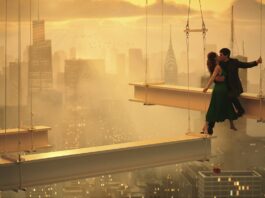 MEGALÓPOLIS. La materia de la que están hechas los sueños Nathalie Emmanuel as Julia Cicero and Adam Driver as Cesar Catilina in Megalopolis. Photo Credit: Courtesy of Lionsgate