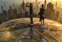 MEGALÓPOLIS. Luz en la vida contemporánea Adam Driver es Cesar Catilina y Nathalie Emmanuel es Julia Cicero en Megalopolis. Photo Credit: Courtesy of Lionsgate