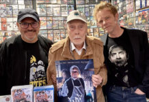 79 Ediciones prepara una nueva edición especial por el 10º aniversario de la película WAX Jack Taylor y Jimmy Shaw, y el director Víctor Matellano en el stand de El 79 Ediciones. Sitges 2024
