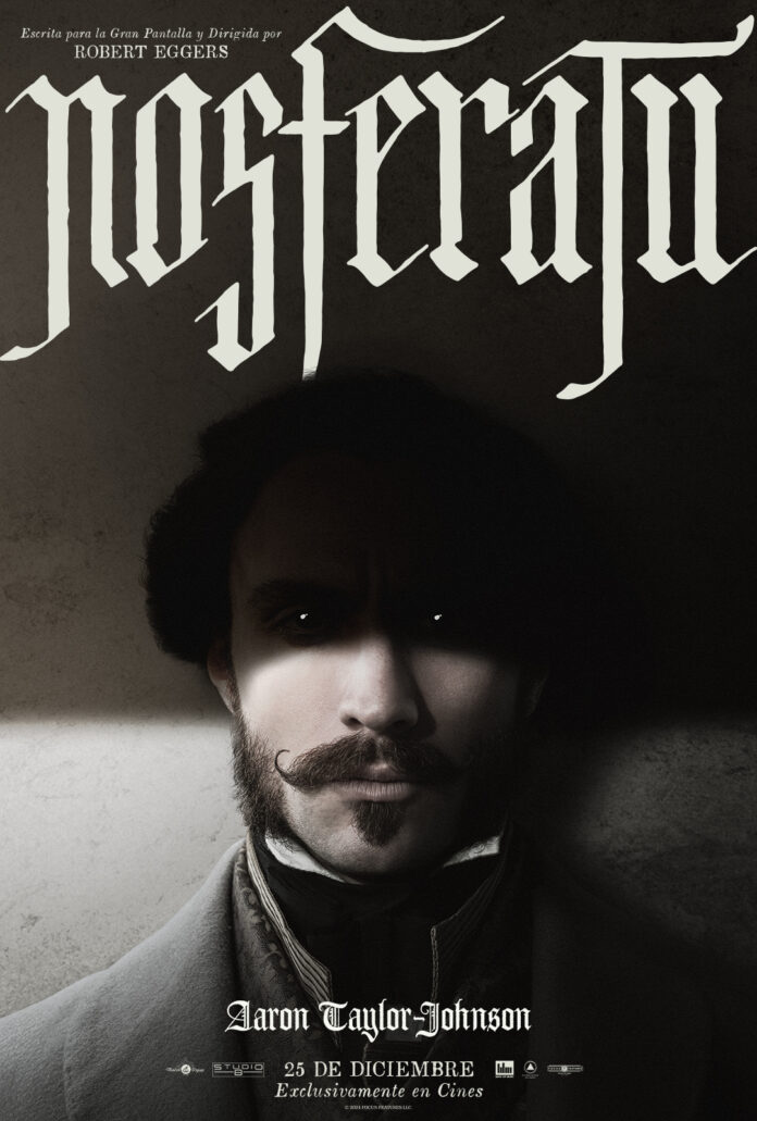 Cartel de personajes de Nosferatu: Aaron Taylor Johnson.