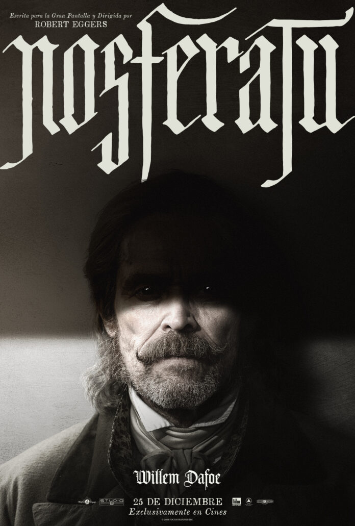 Cartel de personajes de Nosferatu: Willem Dafoe.