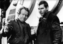 BLADE RUNNER, de Ridley Scott. Sueños de Unicornio Ridley Scott y Harrison Ford en el set de Blade Runner (1982).
