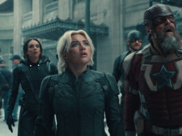 CRÍTICA | THUNDERBOLTS*. Segunda división con aspiraciones de ascenso Bucky Barnes (Sebastian Stan), Ghost (Hannah John-Kamen), Yelena Belova (Florence Pugh), John Walker (Wyatt Russell), and Red Guardian/Alexei Shostakov (David Harbour) in Marvel Studios' THUNDERBOLTS*. Photo courtesy of Marvel Studios. © 2024 MARVEL.