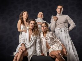 Entrevista al elenco de la serie SILENCIO, en su paso por Locarno Eduardo Casanova y las actrices posan en Locarno.