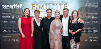 FIMUCITÉ presenta su edición 20 aniversario en Roma Imagen del photocall de la edición 2025 de FIMUCITÉ, en la que aparecen Diego Navarro, Ana Molowny, Marco Patrignani y Agata Grabowiecka. (c) Fiorella Licandro