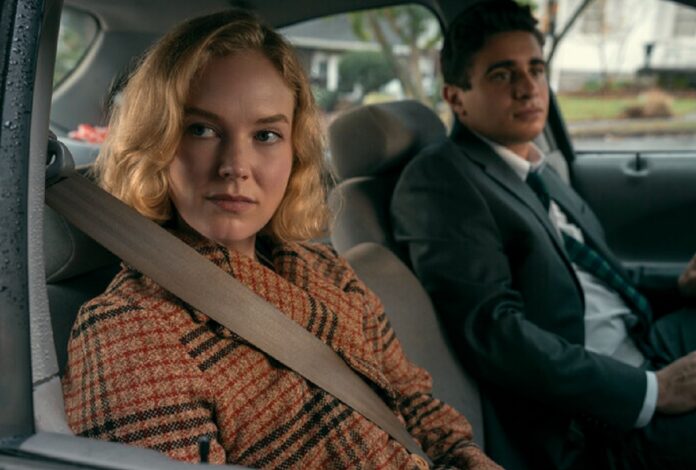 Rosy McEwen y Jake Cannavale, en Scarpetta. Photo Credit: Connie Chornuk / Prime © Amazon Content Services LLC