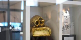 El trofeo de honor del FESTIVAL ISLA CALAVERA, en la exposición del Fantastic Pavilion en Cannes El trofeo de honor del Festival Isla Calavera, en Cannes.